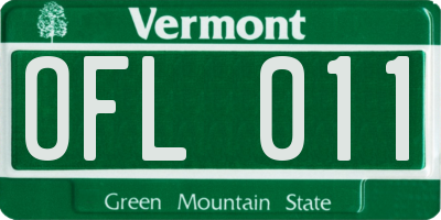 VT license plate OFL011