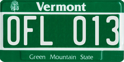 VT license plate OFL013