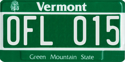 VT license plate OFL015