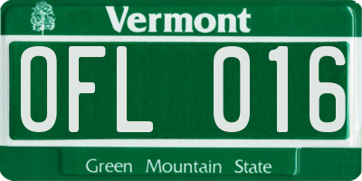 VT license plate OFL016