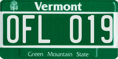 VT license plate OFL019