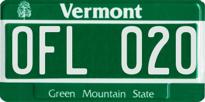 VT license plate OFL020