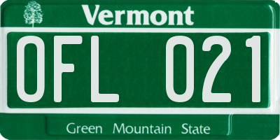 VT license plate OFL021