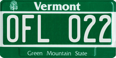 VT license plate OFL022