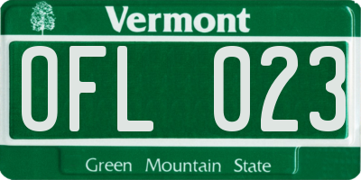 VT license plate OFL023