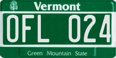 VT license plate OFL024