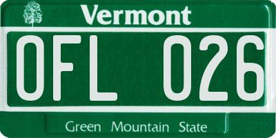 VT license plate OFL026