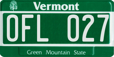 VT license plate OFL027