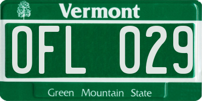 VT license plate OFL029