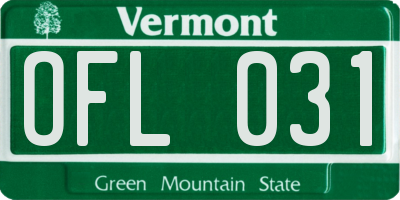 VT license plate OFL031