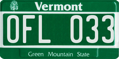 VT license plate OFL033