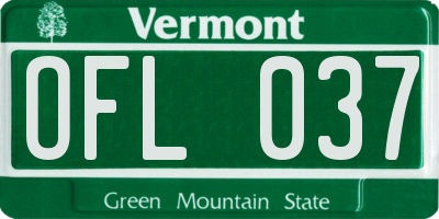 VT license plate OFL037
