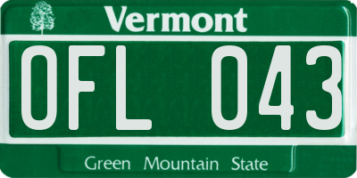 VT license plate OFL043