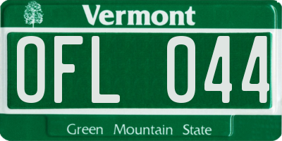 VT license plate OFL044