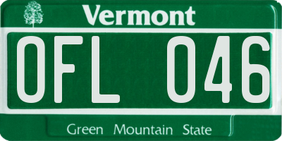 VT license plate OFL046