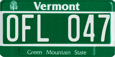 VT license plate OFL047