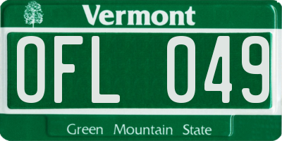VT license plate OFL049