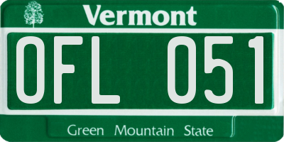 VT license plate OFL051