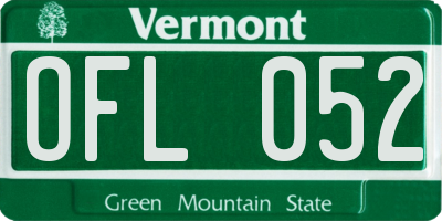 VT license plate OFL052