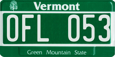 VT license plate OFL053