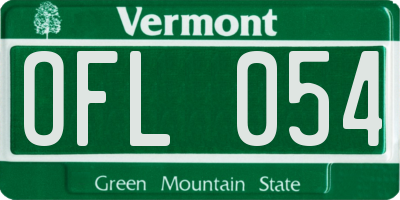 VT license plate OFL054