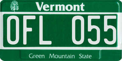 VT license plate OFL055