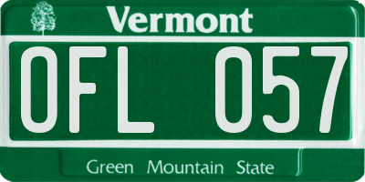 VT license plate OFL057