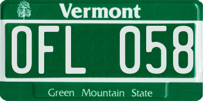 VT license plate OFL058
