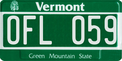 VT license plate OFL059