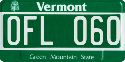 VT license plate OFL060