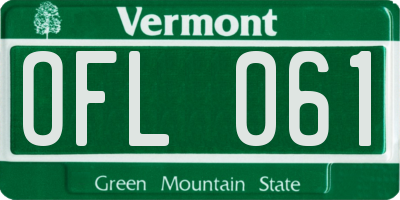 VT license plate OFL061