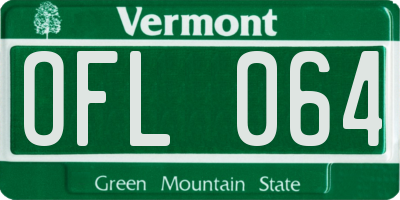VT license plate OFL064
