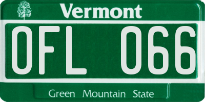 VT license plate OFL066