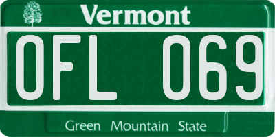VT license plate OFL069