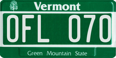 VT license plate OFL070