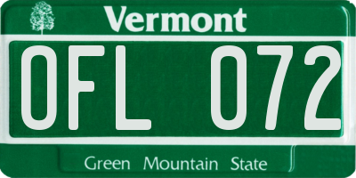 VT license plate OFL072