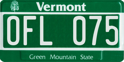 VT license plate OFL075