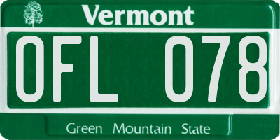 VT license plate OFL078