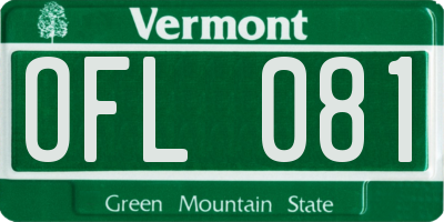VT license plate OFL081