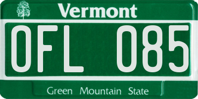 VT license plate OFL085