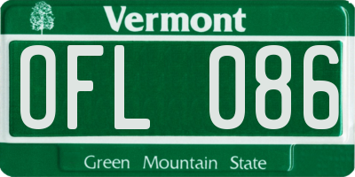 VT license plate OFL086