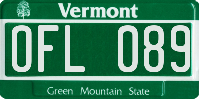 VT license plate OFL089