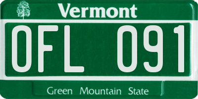 VT license plate OFL091