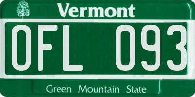 VT license plate OFL093