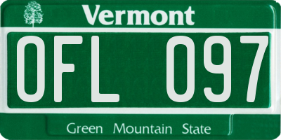 VT license plate OFL097