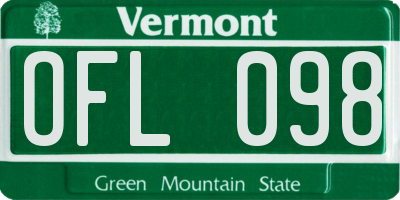 VT license plate OFL098