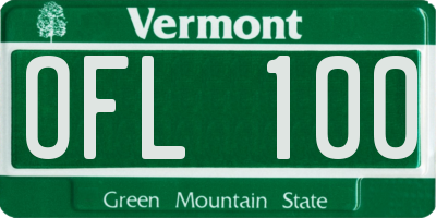 VT license plate OFL100