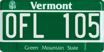 VT license plate OFL105