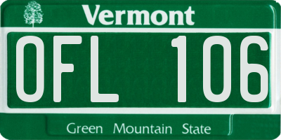 VT license plate OFL106