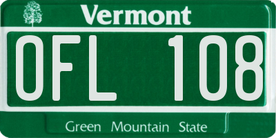 VT license plate OFL108